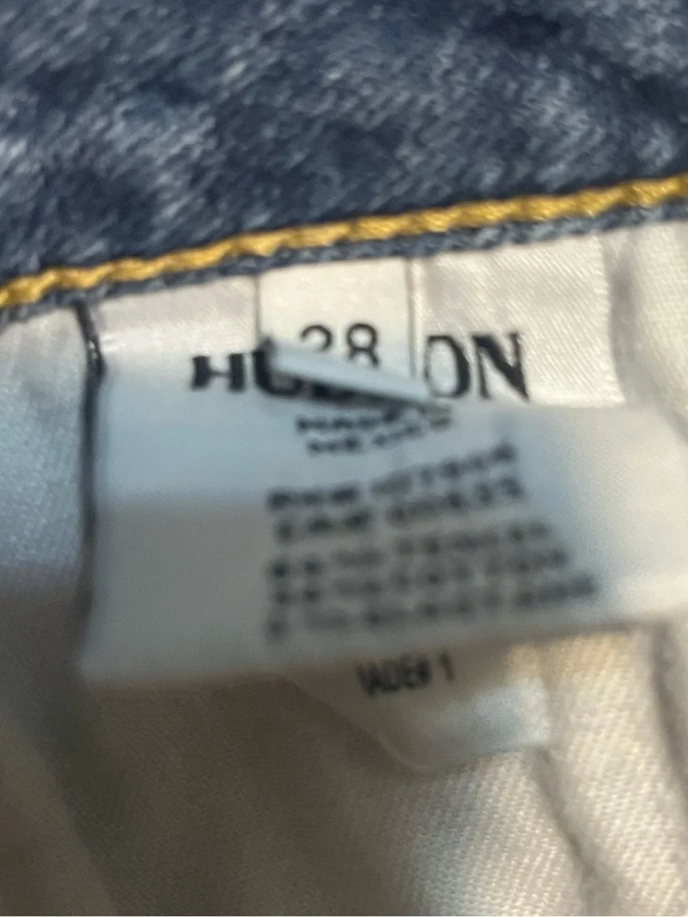 HUDSON Cuffed Denim Shorts with Flap Pockets Blue 28